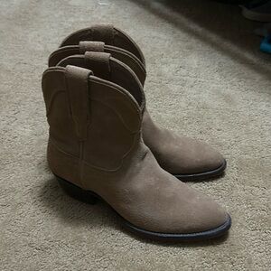 Tecovas Tan Suede Ankle Boots